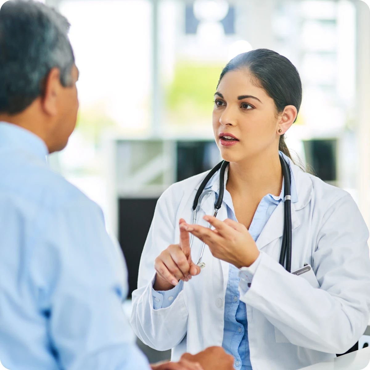 Physician discussing treatment options